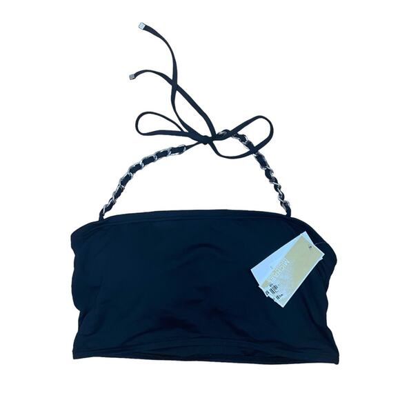 Michael Kors NWT $122 Women's Chain-Trim Halter Longline Bikini Top S - Picture 2 of 7